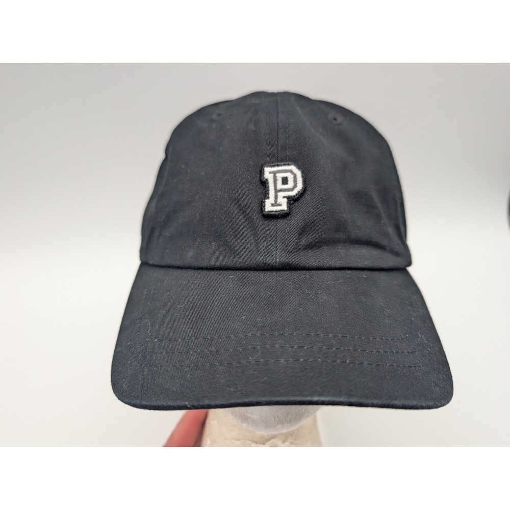Pink Victorias Secret Womens Black Cotton Baseball Cap P Logo Adjustable Hat